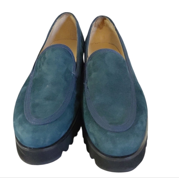 Ron White Solina Platform Lug Sole Green Loafer Flat Size 8.5 - Picture 3 of 13